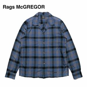 ☆美品 ラグスマックレガー Rags McGREGOR オンブレチェック オープンカラー 長袖シャツ size M ネルシャツ 開襟シャツ