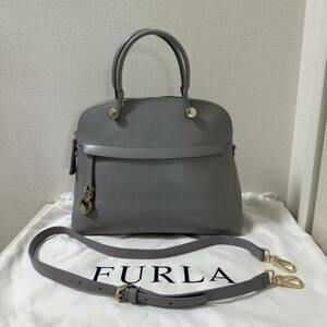 【新品】FURLA フルラ パイパー　M 2way トートバッグ ショルダーバッグ PIPER M ライトグレー　ハンドバッグ