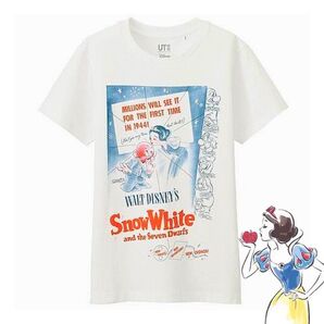 白雪姫 ビンテージ ポスター Tシャツ 半袖 七人の小人 ドーピー レトロ UT ディズニープリンセス