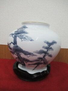 H[920]* 100 дерево весна Хара сосна Ookura Touen ваза 1948 ограниченая версия *... ваза для цветов течение времени хранение товар 