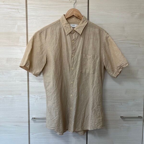 UNIQLO リネン混シャツ/半袖/メンズL