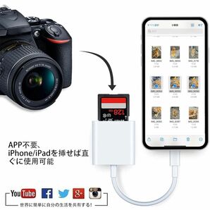 iphone sdカードリーダー 2in1 TF SDカードカメラリーダー iPhone/iPadに適用 設定不要 双方向高速