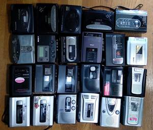 ジャンク：カセットテープレコーダー 23台、Sony,aiwa,Panasonic他