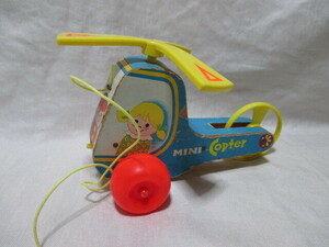 ★USA製　ビンテージ　FISHER PRICE フィッシャープライス　MINI Coptre ミニコプター☆木製・1970年　2