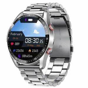 [1 jpy ~] smart watch silver stainless steel Bluetooth ECG PPG business calorie waterproof health control 