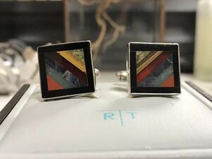  ultra rare Tateossian lapis lazuli onyx Tiger I garnet etc. multi gem 925 cuffs cuff links 