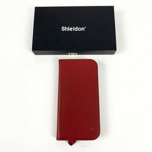 未使用品 SHIELDON 手帳型 ケース iPhone15Pro 対応 レッド RFIDブロッキング/マグネット内蔵 [C5193]