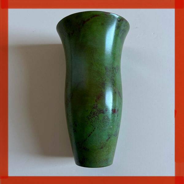 【秀逸作】青銅 花器 花瓶 山形鉱物 伝統工芸品(長谷川雅也作)