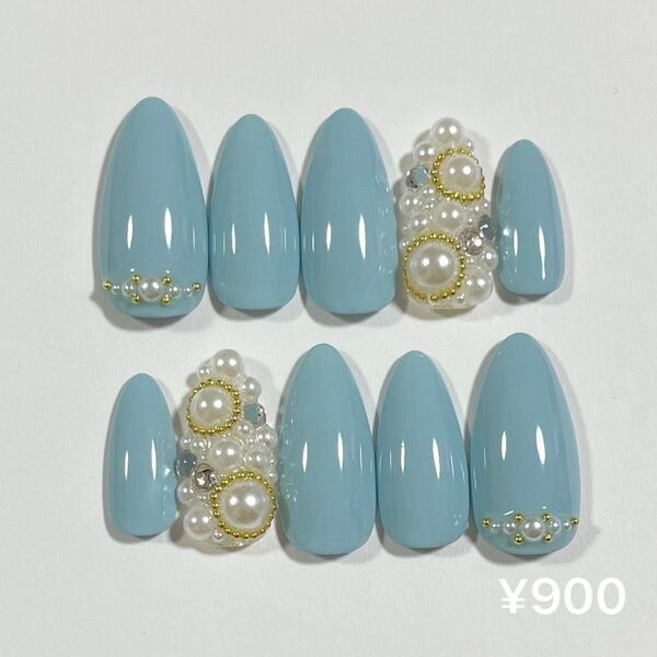 No18* ネイルチップ☆ スモーキーブルー