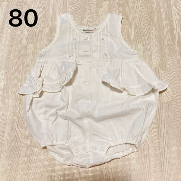 ロンパース 子供服 女の子 ノースリーブ フリル 70
