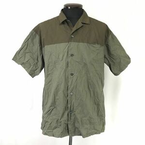 THE SHOP TK/タケオキクチ★半袖シャツ【メンズXL/khaki/カーキ】バイカラー/コットン/Tops/Shirts◆BH783