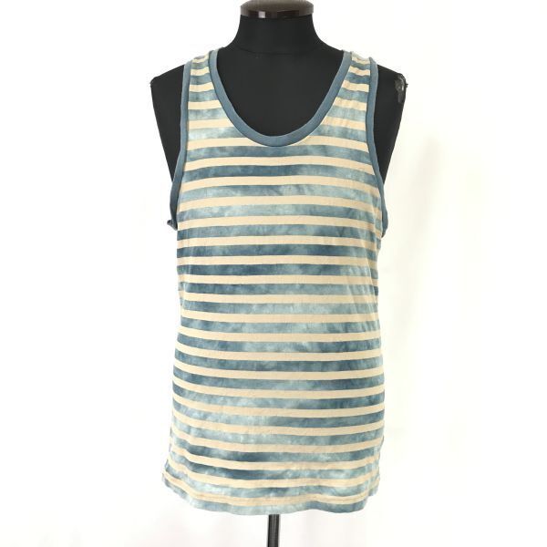 日本製★JOURNAL STANDARD★タンクトップ【メンズM/青系/タイダイ柄/ボーダー柄】ジャーナルスタンダード/Tops/Shirts◆BH782