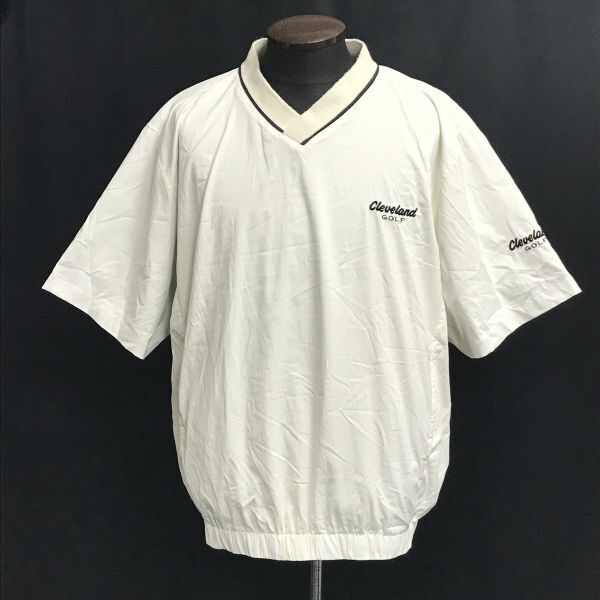 クリーブランド/Cleveland GOLF★半袖/ピステ/シャツ【メンズLL/白/white】ウォームアップジャケット/ゴルフウェア/Tops/Shirts◆BH779