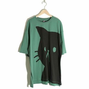 ScoLar スカラー パリティ ズームアップネコ Tシャツ 新品 未使用 ゆったり ユニセックス 男女兼用 猫 ネコ