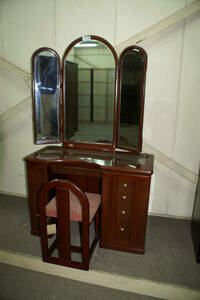 !! dresser dresser chair attaching large . chemistry corporation OTSUKA wooden three surface mirror stock goods No27!!