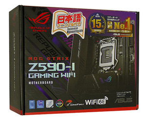 【中古】ASUS Mini-ITXマザボ ROG STRIX Z590-I GAMING WIFI LGA1200 元箱あり [管理:1050017640]