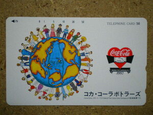 cola・コカコーラ　地球　1992　未使用　50度数　テレカ