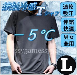 Tシャツ　L カットソー　半袖　トップス　薄手　ブラック　黒　父の日　メンズ