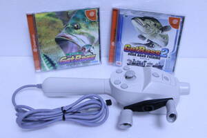 [ rare goods ] operation excellent Dreamcast original fishing controller [.. navy blue ] & exclusive use soft geto bus GetBass 1*2