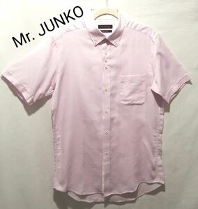 Mr. JUNKO STYLISH Fit スーパーイージーアイロン 半袖 シャツ ピンク L