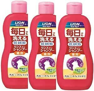 ライオン (LION) ペットキレイ 毎日でも洗えるリンスインシャンプー 猫用 1)3個パック (まとめ買い