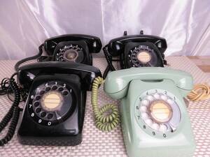 uk black telephone 3 pcs pastel color telephone machine 1 pcs together Showa Retro antique interior Vintage operation not yet verification 600-A2 601-A2 rock cape communication 