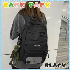 リュック バックパック 韓国 大容量 通勤 通学 旅行 男女兼用 デイバック バッグ ユニセックス 軽量 鞄 黒 ブラック
