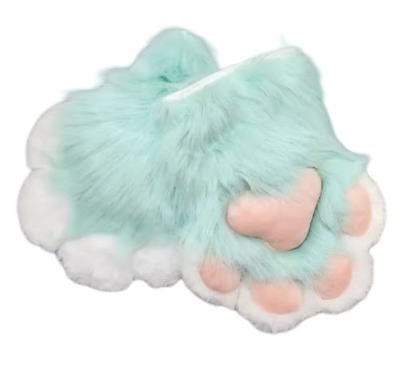 着ぐるみ ケモノ 手袋 爪なし ミントグリーン フリーサイズ ケモノ脚 ファース