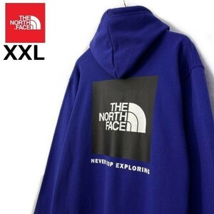 売切り【正規新品】THE NORTH FACE BOX NSE PULLOVER HOODIE パーカー US限定 バックプリント 裏起毛 男女兼用 登山(XXL)青 181130-30