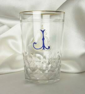  редкостный OLD BACCARAT Old baccarat initial стакан J золотая краска эмаль . прекрасное качество crystal античный 