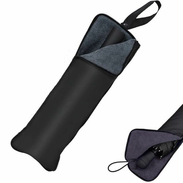 折り畳み傘ケース 吸水性 傘カバー 傘収納用 携帯便利 薄型 軽量 梅雨対策速乾約36m以下の折りたたみ傘対応 (39*13cm)