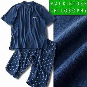  новый товар 1.3 десять тысяч Macintosh firosofi- Buckingham Bear выставить пижама M темно-синий [J60023] мужской весна лето короткий рукав футболка брюки 