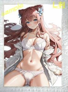 * laminate photograph of a star card L stamp * swimsuit anime same person lustre illustration card / *simf. gear 11