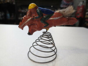 [.] Showa Retro spring doll horse racing . earth toy . toy earth doll nerimono folkcraft goods 