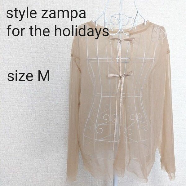 style zampa for the holidays シアーカーディガン 長袖ブラウス M