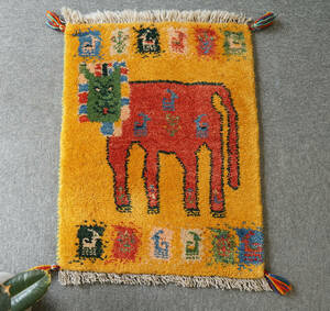 55×42cm　【ペルシャ絨毯 手織りギャッベ】アマレ族ギャッベ ギャベ
