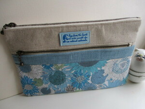  hand made : W fastener passbook pouch * Liberty + small s The nna* 4