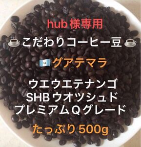 hub様専用です。こだわりコーヒー豆　グアテマラSHB ウエウエテナンゴ　500g 中深煎り　自家焙煎珈琲　ウォッシュド