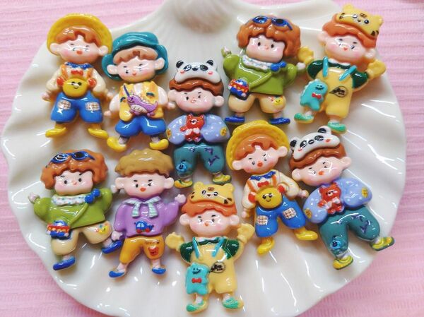男の子BOYSデコパーツセット・ハンドメイドマスコット10個セット