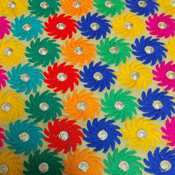 インド刺繍生地 アンティーク 希少 一点のみ ジョーゼット
