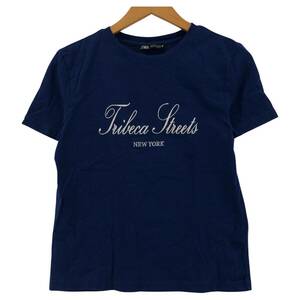 yu. пачка OK ZARA Zara Logo вышивка короткий рукав футболка sizeS/ голубой женский 