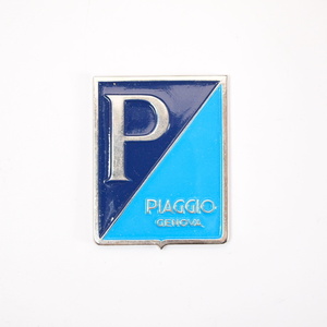 Badge horn cover Vespa -Piaggio GENOVA- rectangle large (35x45mm) GS150 GS3 since 1955 ベスパ ホーンカバーバッジ