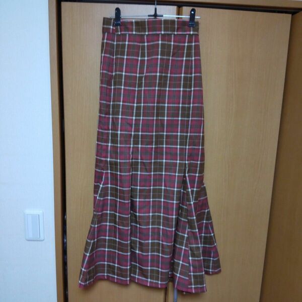 GU　マーメイドスカート　Lサイズ　 チェック スカート ロング ロングスカート ウエストゴム