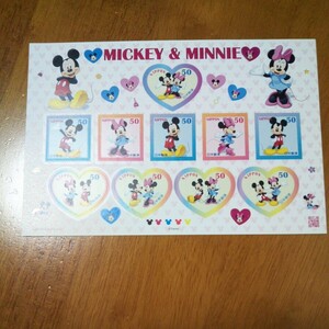 ディズニーキャラクター切手◆ ミッキー、 ミニー切手◆ ディズニー グリーティング◆ 中古品◆未使用◆1枚