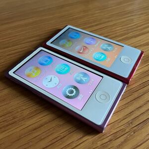 【Apple アップル】iPod nano 第7世代 MD479 パープル / MD475 ピンク 16GB 2台セット まとめ売り 中古品本体のみ 追跡付送料無料