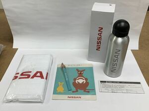 日産　ノベルティグッズ　3点セット　新品　未使用品　NISSAN コレクション　ストラップ　タオル　水筒　販促　乗ってカンガルー