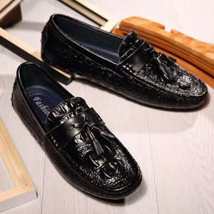  new work men's Loafer slip-on shoes original leather men's shoes driving shoes gentleman England manner tassel . pattern selection possible black 24.0cm