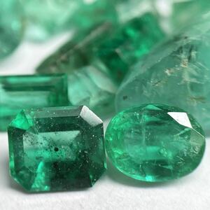 ■エメラルドルースおまとめ■j重量約10g 50ct 約パーツ ルース ベリル 裸石 宝石 ジュエリー emerald EA1