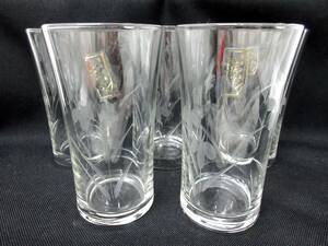 極美品■日本の器 和風切子 グラス ガラスコップ タンブラー ５客セット 管理1906 L-4