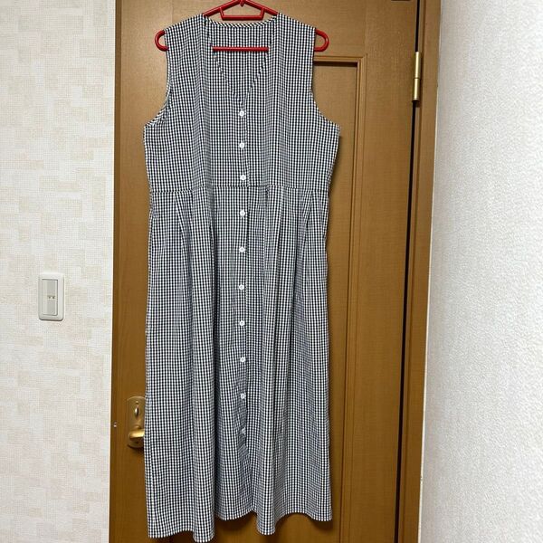 ワンピース ノースリーブ チェック Lサイズ